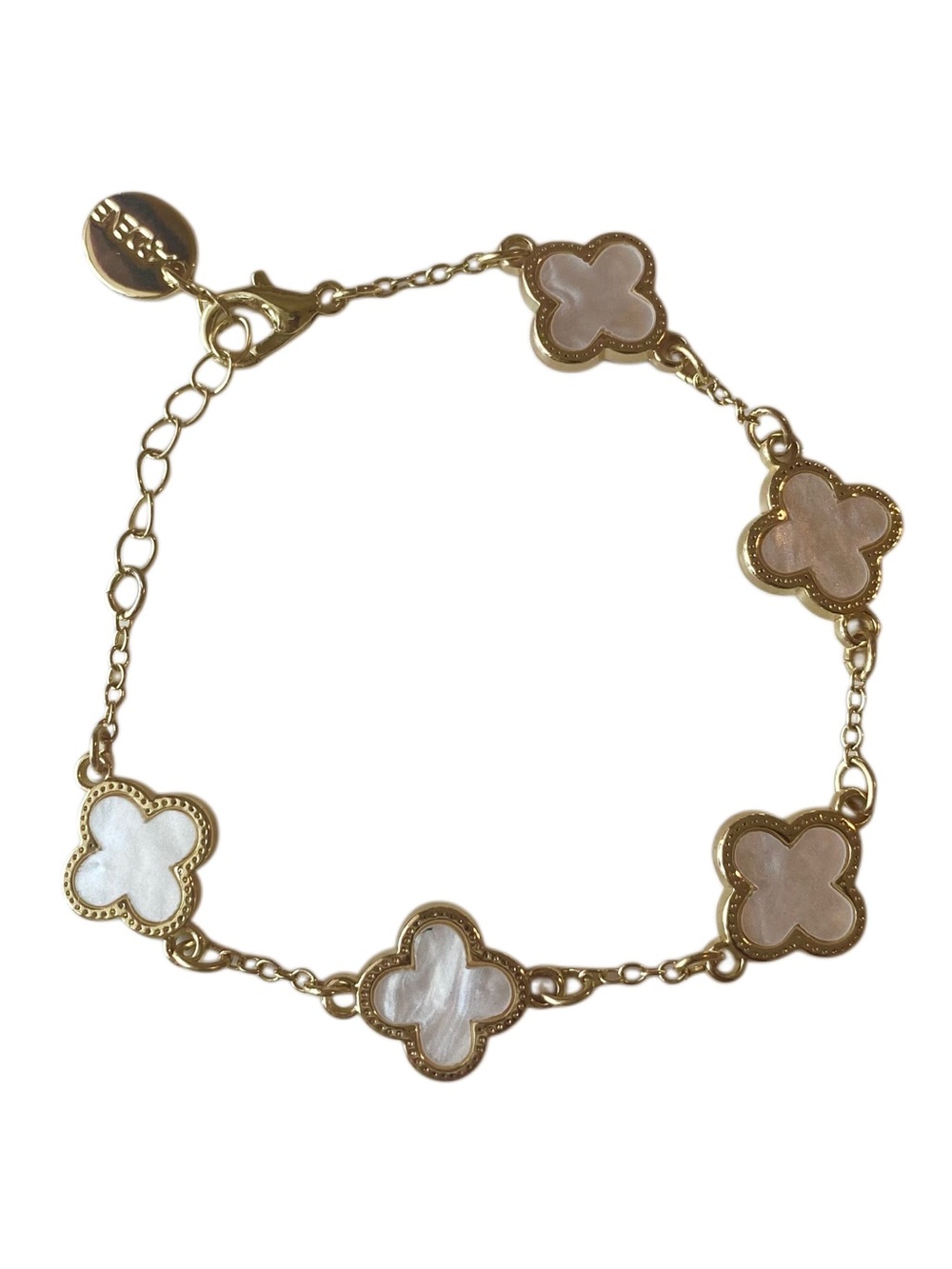 Gold-Plated Clover-Link Bracelet